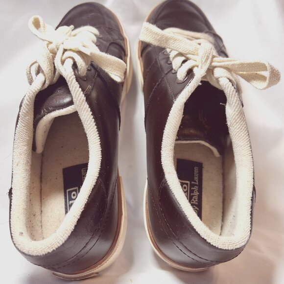Polo Ralph Lauren Harold Men's Brown Leather Sneakers-Size 10 D-Casual-Lace up - Picture 6 of 16
